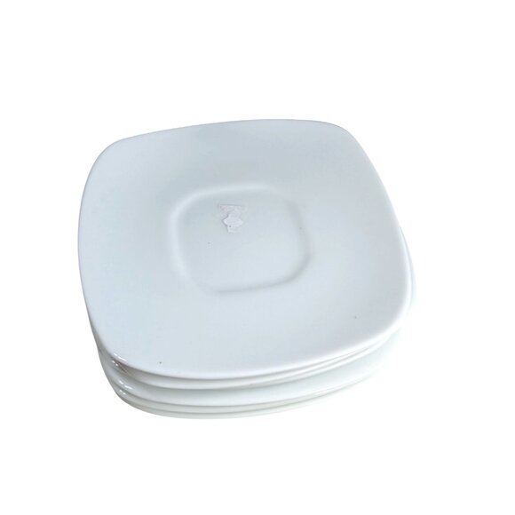 Set Of 6 BIA Cordon Bleu Square White Plates Microwave Dishwasher Oven Safe 5" - Picture 1 of 4